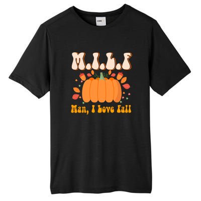 MILF Man I Love Fall Funny Pumpkin Autumn Lover Tall Fusion ChromaSoft Performance T-Shirt