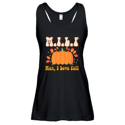 MILF Man I Love Fall Funny Pumpkin Autumn Lover Ladies Essential Flowy Tank