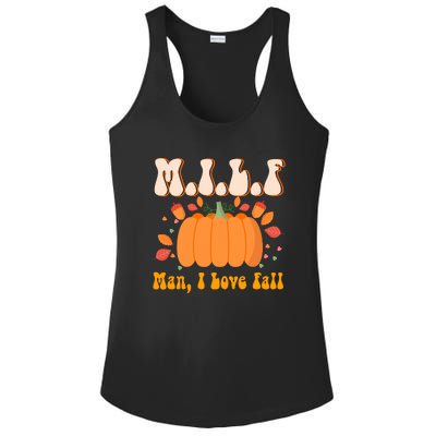 MILF Man I Love Fall Funny Pumpkin Autumn Lover Ladies PosiCharge Competitor Racerback Tank