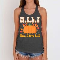 MILF Man I Love Fall Funny Pumpkin Autumn Lover Women's Knotted Racerback Tank