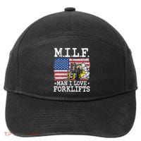 M.I.L.F. Man I Love Forklifts American Flag Forklift Driver 7-Panel Snapback Hat