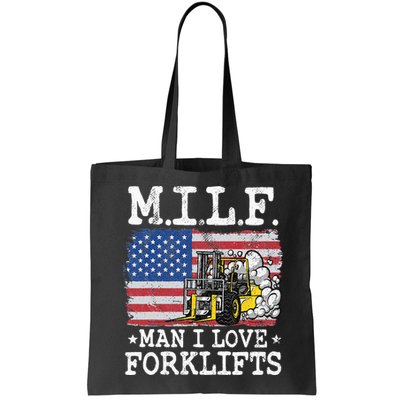 M.I.L.F. Man I Love Forklifts American Flag Forklift Driver Bag