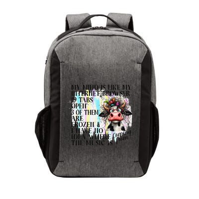 My Mind Is Like My Internet Browser Funny Cow Vector Backpack
