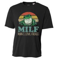 Milf Man I Love Frogs Funny Saying Frog Amphibian Lovers Cooling Performance Crew T-Shirt