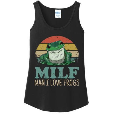 Milf Man I Love Frogs Funny Saying Frog Amphibian Lovers Ladies Essential Tank