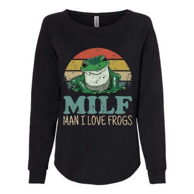 Milf Man I Love Frogs Funny Saying Frog Amphibian Lovers Womens California Wash Sweatshirt