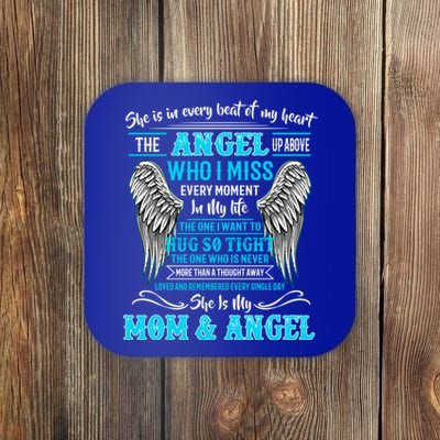 My Mom Is Guardian Angelcute Giftfor Daughter Son Lost Mom In Heaven Gift Coaster