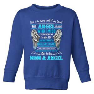 My Mom Is Guardian Angelcute Giftfor Daughter Son Lost Mom In Heaven Gift Toddler Sweatshirt