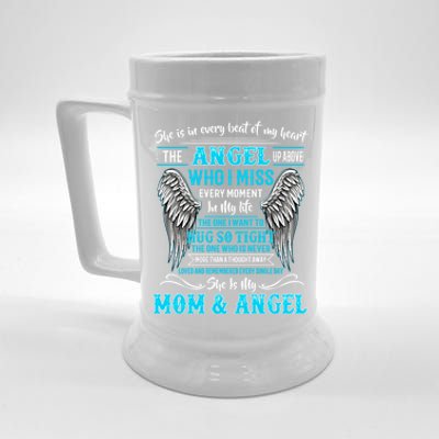 My Mom Is Guardian Angelcute Giftfor Daughter Son Lost Mom In Heaven Gift Beer Stein