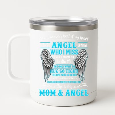 My Mom Is Guardian Angelcute Giftfor Daughter Son Lost Mom In Heaven Gift 12 oz Stainless Steel Tumbler Cup