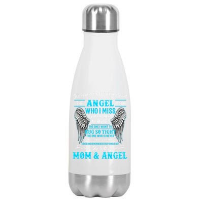 My Mom Is Guardian Angelcute Giftfor Daughter Son Lost Mom In Heaven Gift Stainless Steel Insulated Water Bottle