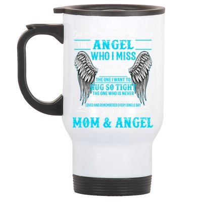 My Mom Is Guardian Angelcute Giftfor Daughter Son Lost Mom In Heaven Gift Stainless Steel Travel Mug