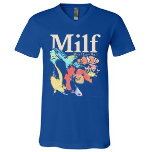 Milf Man I Love Fish V-Neck T-Shirt