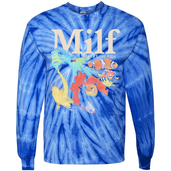 Milf Man I Love Fish Tie-Dye Long Sleeve Shirt