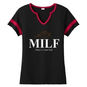 MILF Man I Love Fall October Lover Ladies Halftime Notch Neck Tee