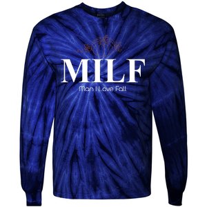 MILF Man I Love Fall October Lover Tie-Dye Long Sleeve Shirt