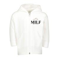 MILF Man I Love Fall October Lover Toddler Zip Fleece Hoodie