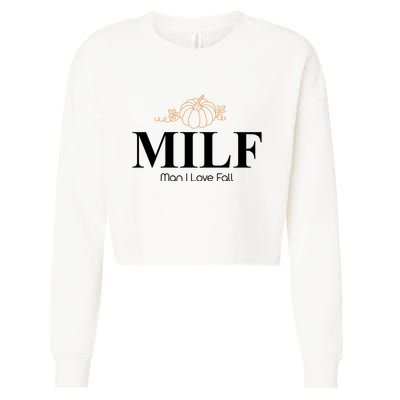 MILF Man I Love Fall October Lover Cropped Pullover Crew