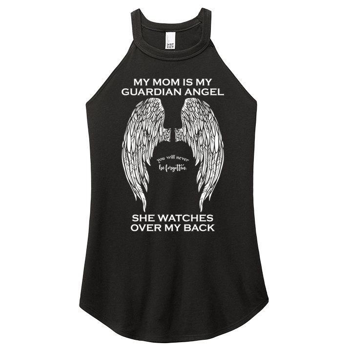 My Mom Is My Guardian Angel Great Gift Women's Perfect Tri Rocker Tank