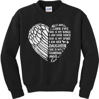 My Mom Is My Guardian Angel I Am Her Daughter Kids Sweatshirt