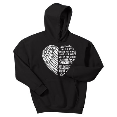 My Mom Is My Guardian Angel I Am Her Daughter Kids Hoodie