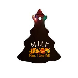 MILF Man I Love Fall Funny Pumpkin Autumn Lover Ceramic Tree Ornament