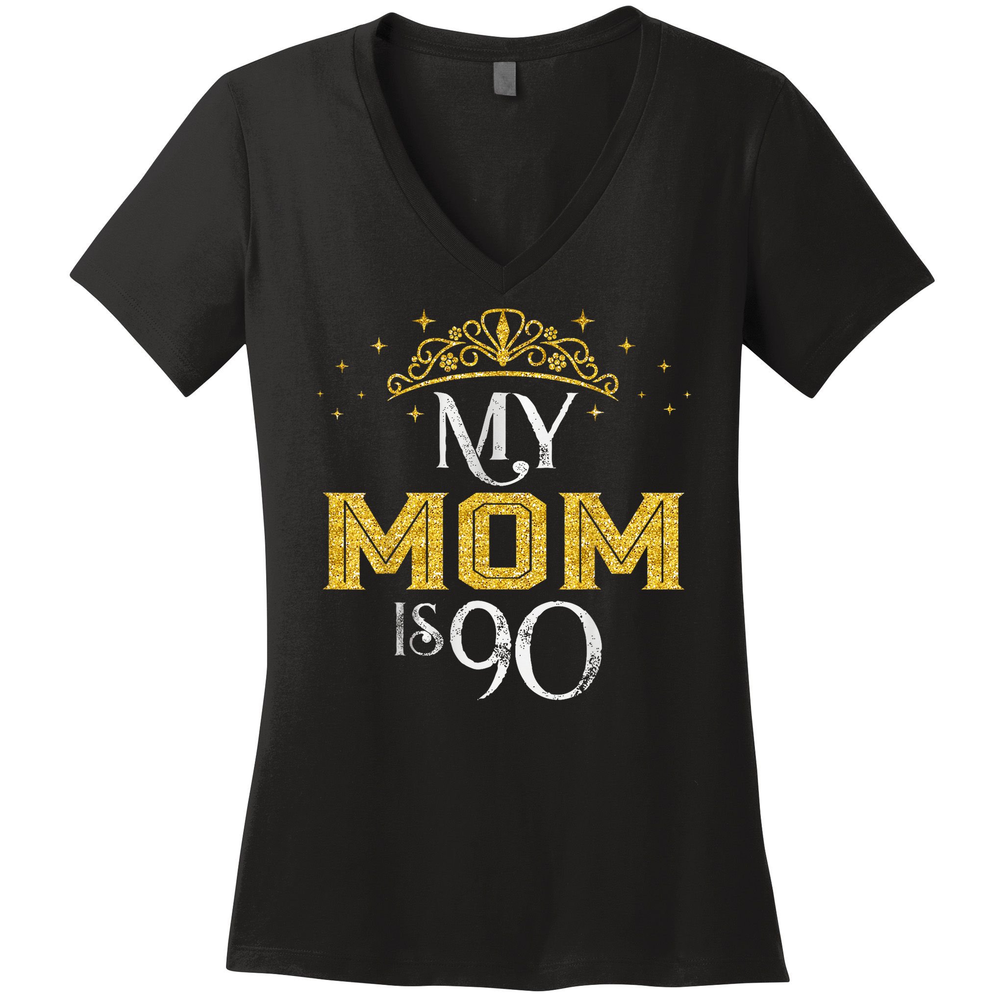 My Mom Is 90 Years Old 1935 90th Birthday For Mom Women's V-Neck T-Shirt