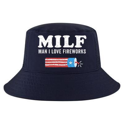 MILF Man I Love Fireworks Fourth 4th Of July Shirt Funny Cool Comfort Performance Bucket Hat