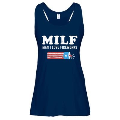 MILF Man I Love Fireworks Fourth 4th Of July Shirt Funny Ladies Essential Flowy Tank