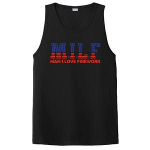 MILF Man I Love Fireworks Funny American 4th Of July PosiCharge Competitor Tank