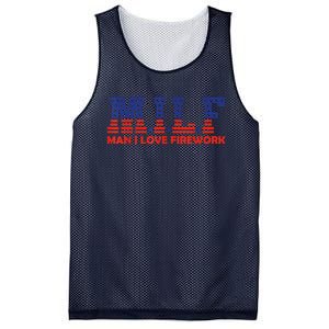 MILF Man I Love Fireworks Funny American 4th Of July Mesh Reversible Basketball Jersey Tank