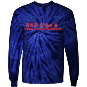 MILF Man I Love Fireworks Funny American 4th Of July Tie-Dye Long Sleeve Shirt