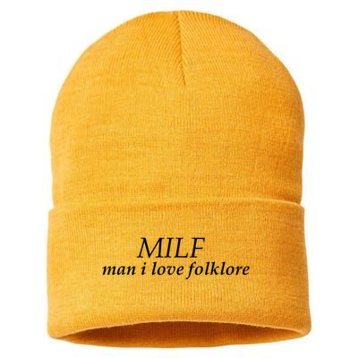 Milf Man I Love Folklore Sustainable Knit Beanie
