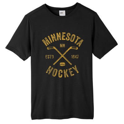 Minnesota Mn Ice Hockey Sticks Tall Fusion ChromaSoft Performance T-Shirt