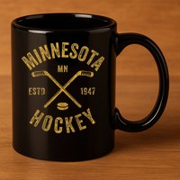 Minnesota Mn Ice Hockey Sticks 11oz C Handle Ceramic Mug