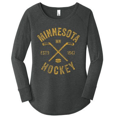 Minnesota Mn Ice Hockey Sticks Women's Perfect Tri Tunic Long Sleeve Shirt