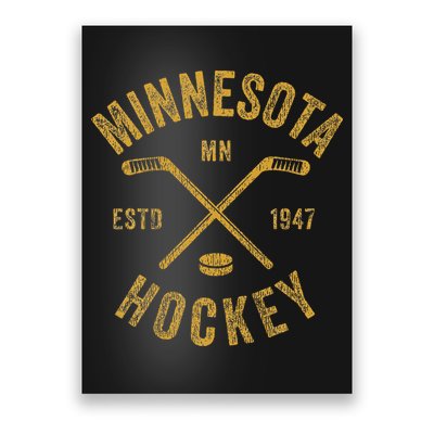 Minnesota Mn Ice Hockey Sticks Poster