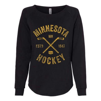 Minnesota Mn Ice Hockey Sticks Womens California Wash Sweatshirt