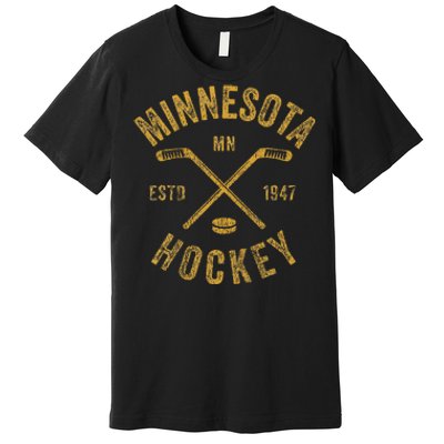 Minnesota Mn Ice Hockey Sticks Premium T-Shirt