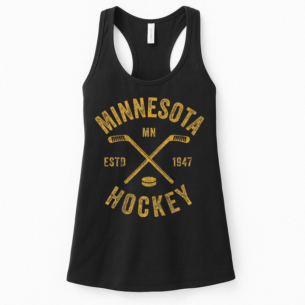 Minnesota Mn Ice Hockey Sticks Womens Tank Top