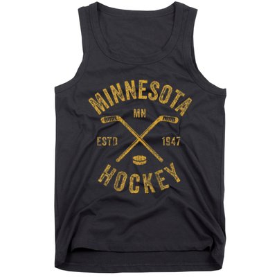 Minnesota Mn Ice Hockey Sticks Tank Top