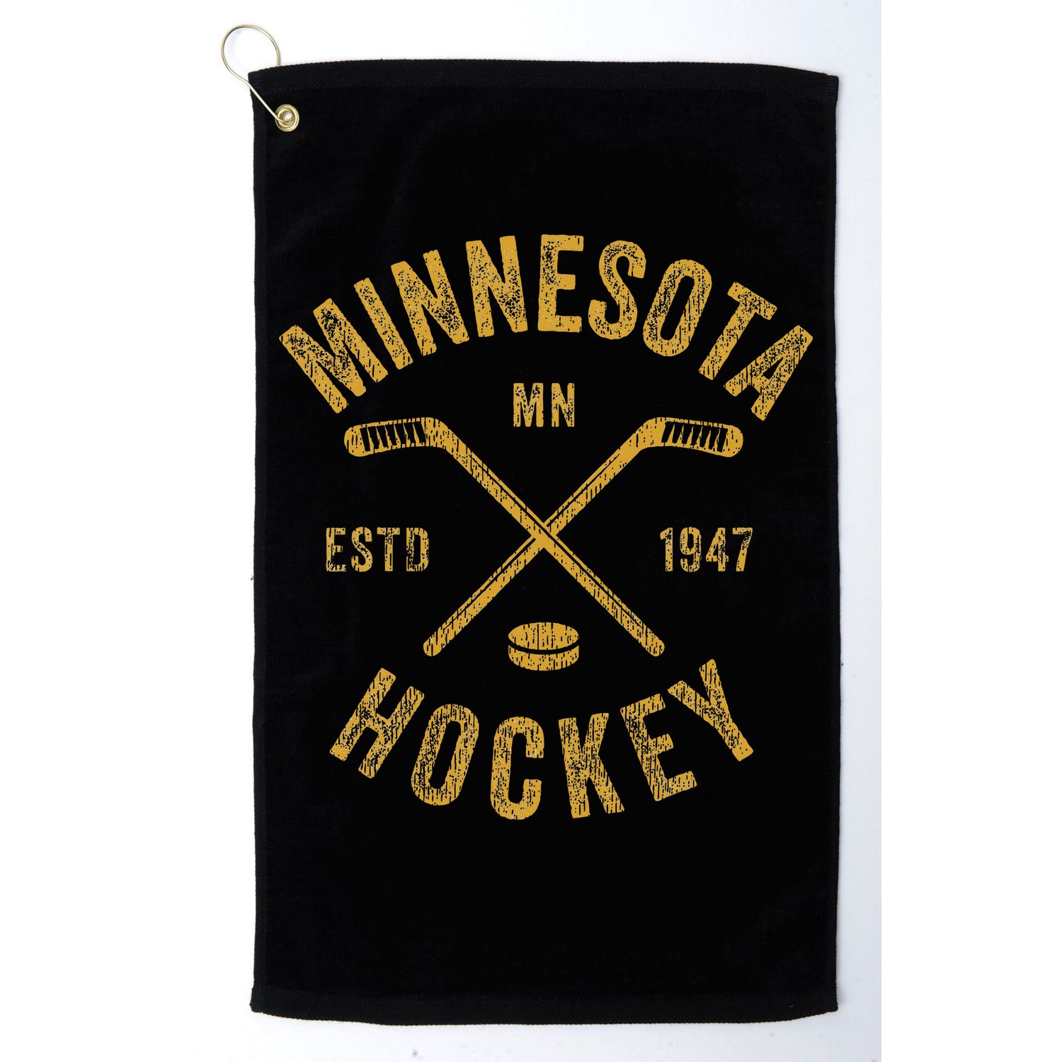 Minnesota Mn Ice Hockey Sticks Golf Towel