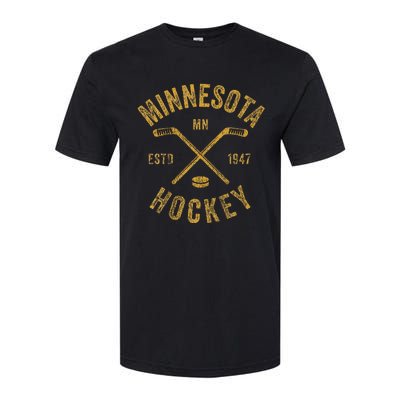 Minnesota Mn Ice Hockey Sticks Softstyle CVC T-Shirt