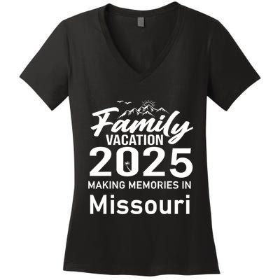 Making Memories In Missouri 2025 Family Vacation Holiday Women's V-Neck T-Shirt