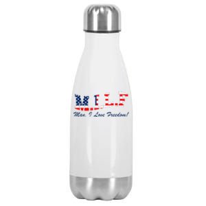 MILF Man I Love Freedom Funny Patriotic Stainless Steel Insulated Water Bottle