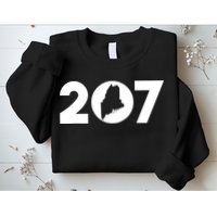 Maine Map Inside The 207 Area Code Maine Me Pride Sweatshirt