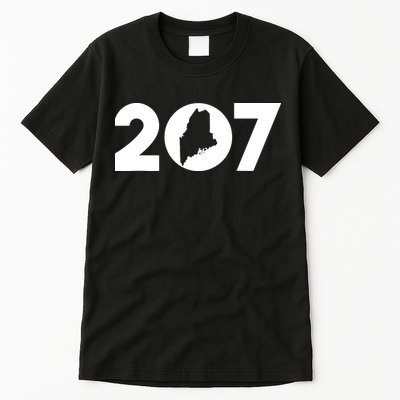 Maine Map Inside The 207 Area Code Maine Me Pride Tall T-Shirt