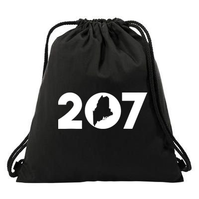 Maine Map Inside The 207 Area Code Maine Me Pride Drawstring Bag
