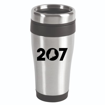 Maine Map Inside The 207 Area Code Maine Me Pride 16oz Travel Tumbler