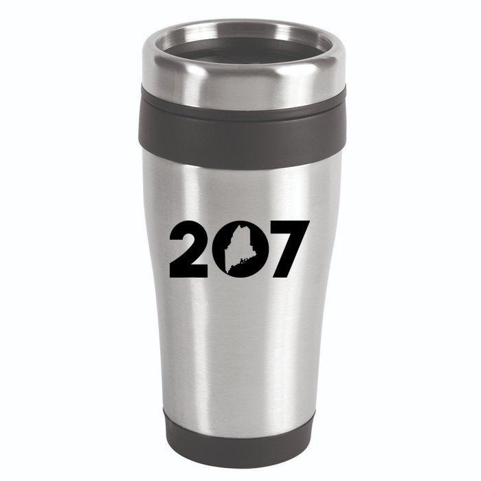 Maine Map Inside The 207 Area Code Maine Me Pride 16oz Travel Tumbler